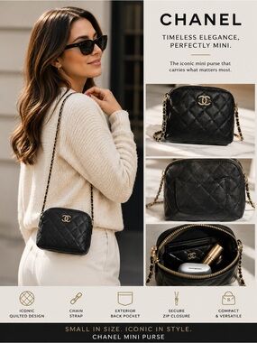 Chanel MAKEUP Black Pebbled Quilted Crossbody Bag - Black